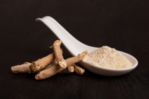 natural ashwagandha herbs sitting on a table