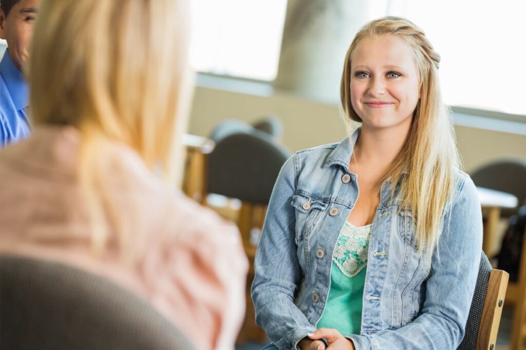 teen in therapy session