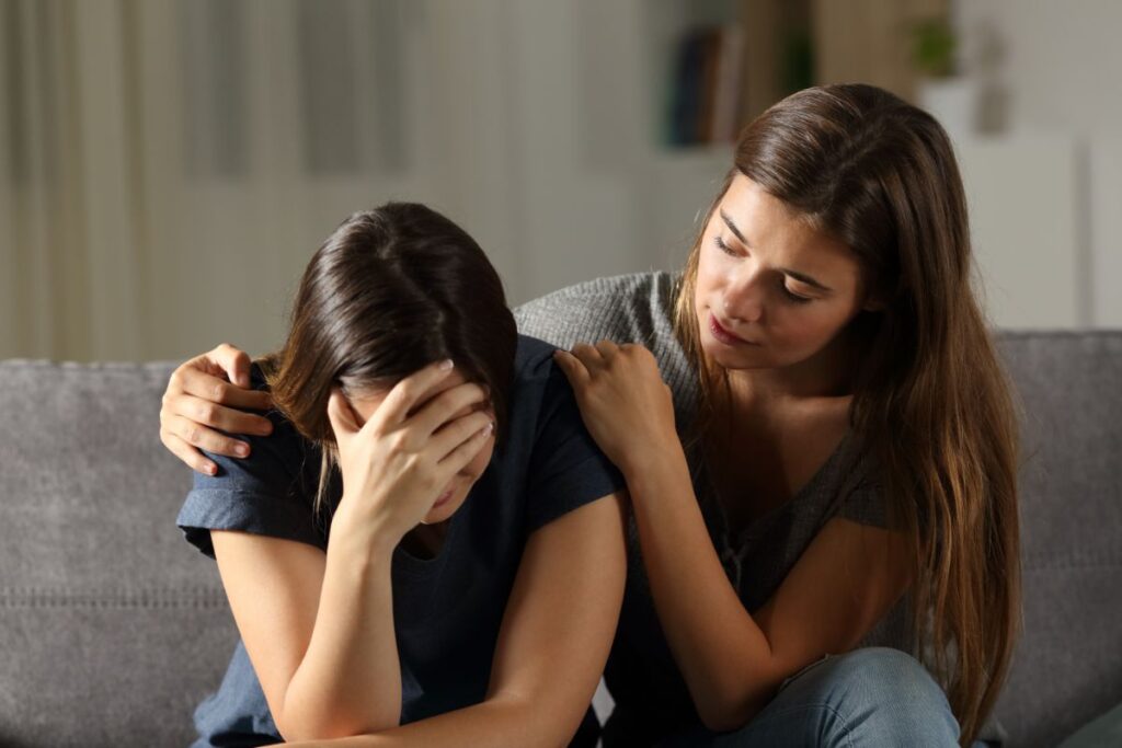 parent talking to teen about anxiety