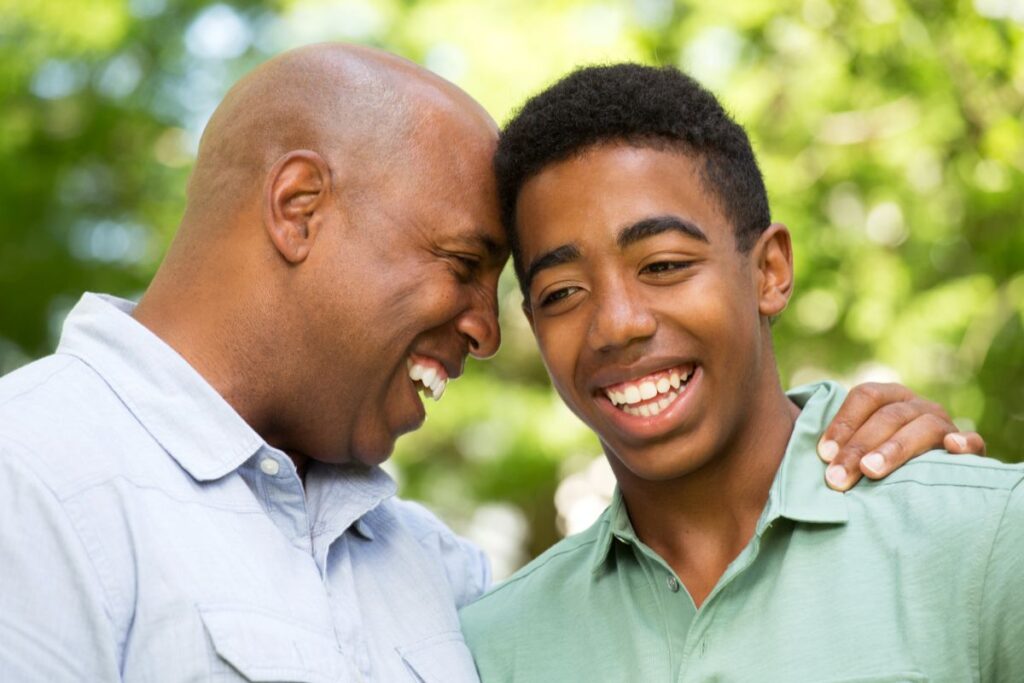 teen healing from trauma spends time with father