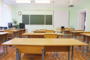 empty school room showing signs of teen truancy