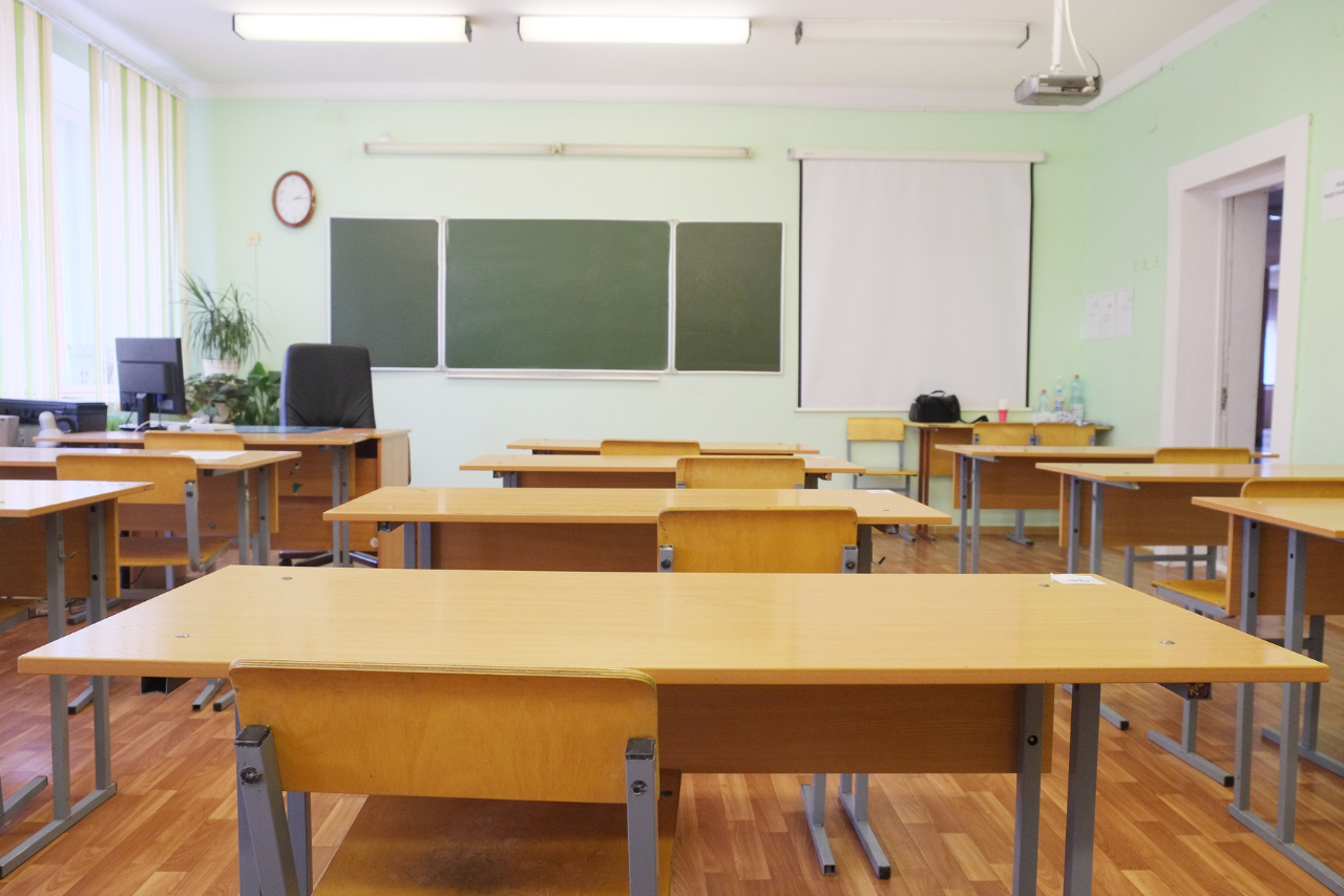 empty school room showing signs of teen truancy