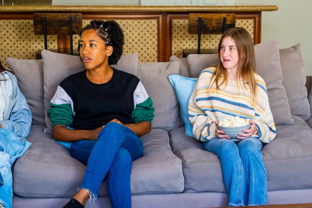 teens in community meeting at treatment center