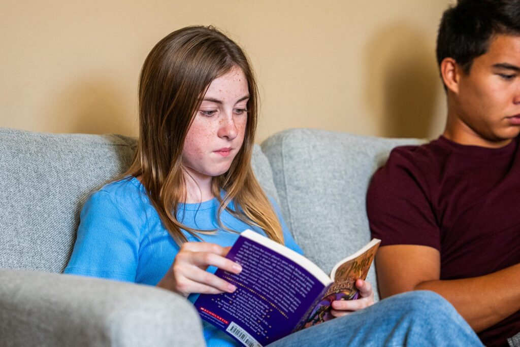 teens reading at treatment program