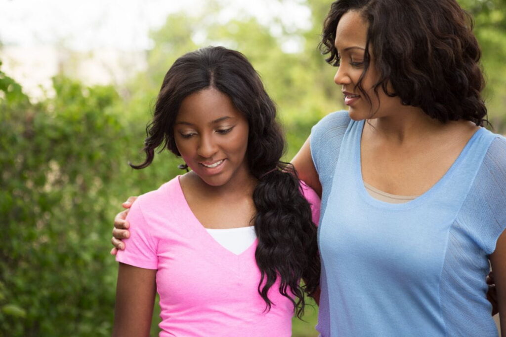 mother with teenage daughter
