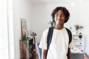 teen with smiling depression