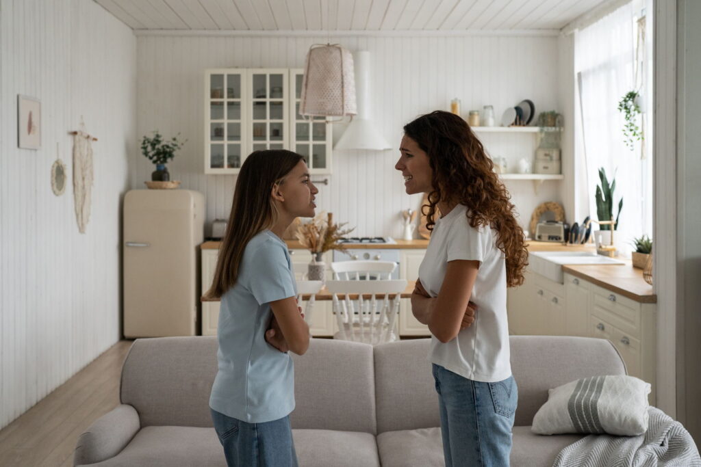 mother and teen daughter during an argument